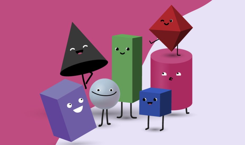 Colourful blocks in different shapes.