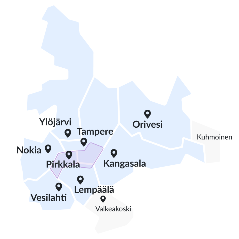 Suunnittelualue kartalla.