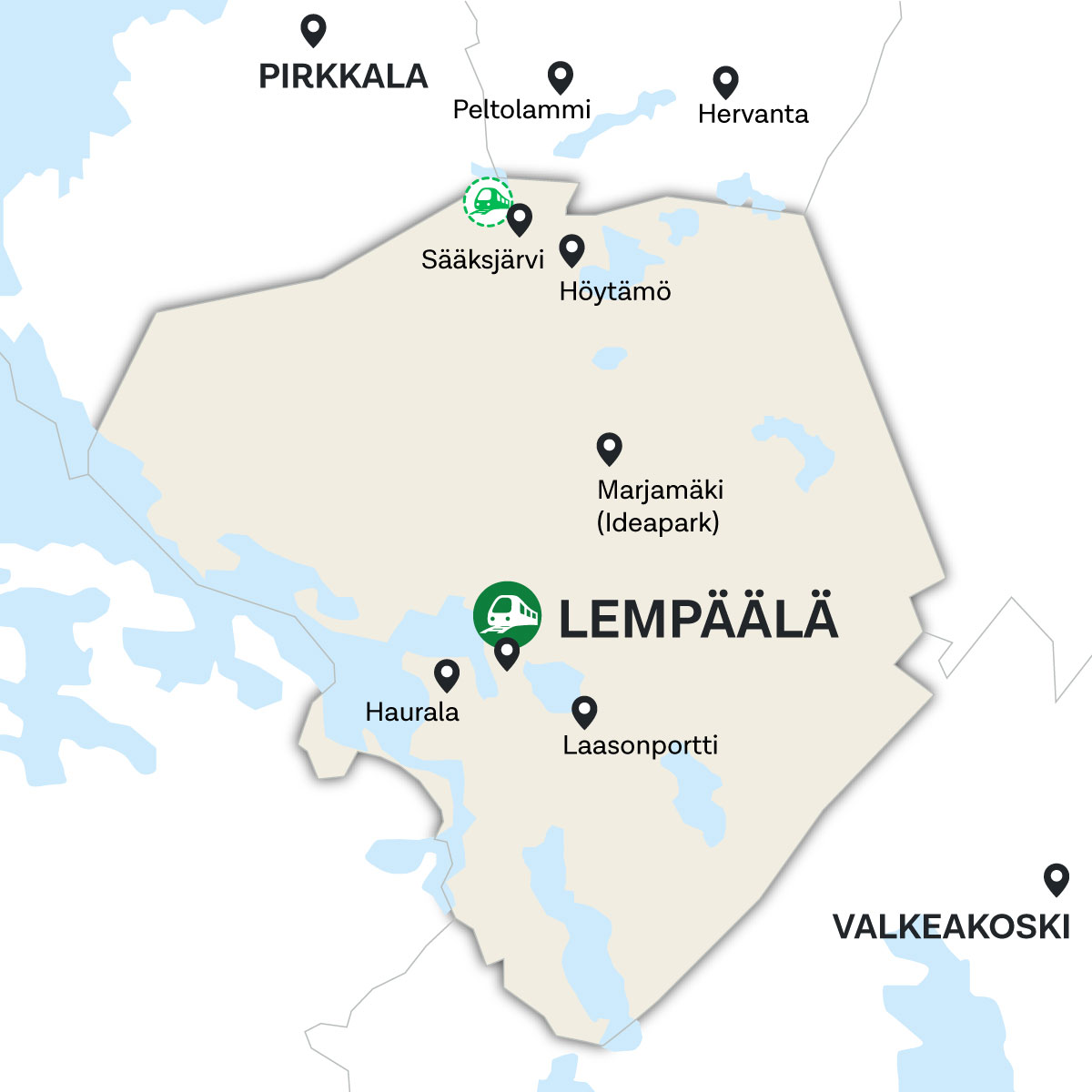 Lempäälä kartalla.