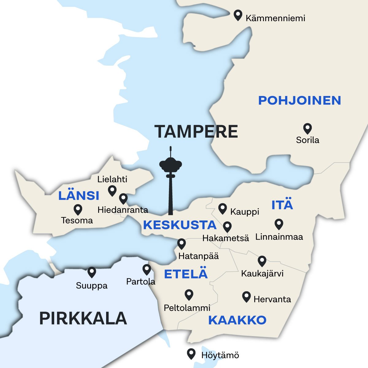 PIrkkalan sijainti kartalla