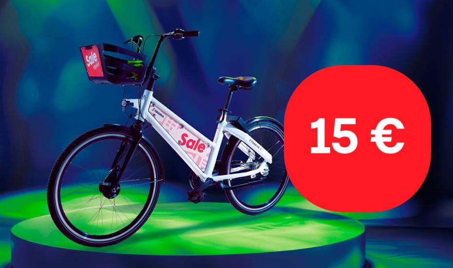 Tampereen kaupunkipyörät, tarjous 15 €/31.10. asti. 