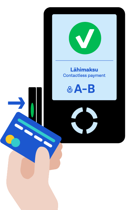 How to pay with contactless payment: 1) Press the local payment button on the ticket device. 2) Select your travel zones. 3) Use your mean of contactless payment in the left reader of the ticket device.