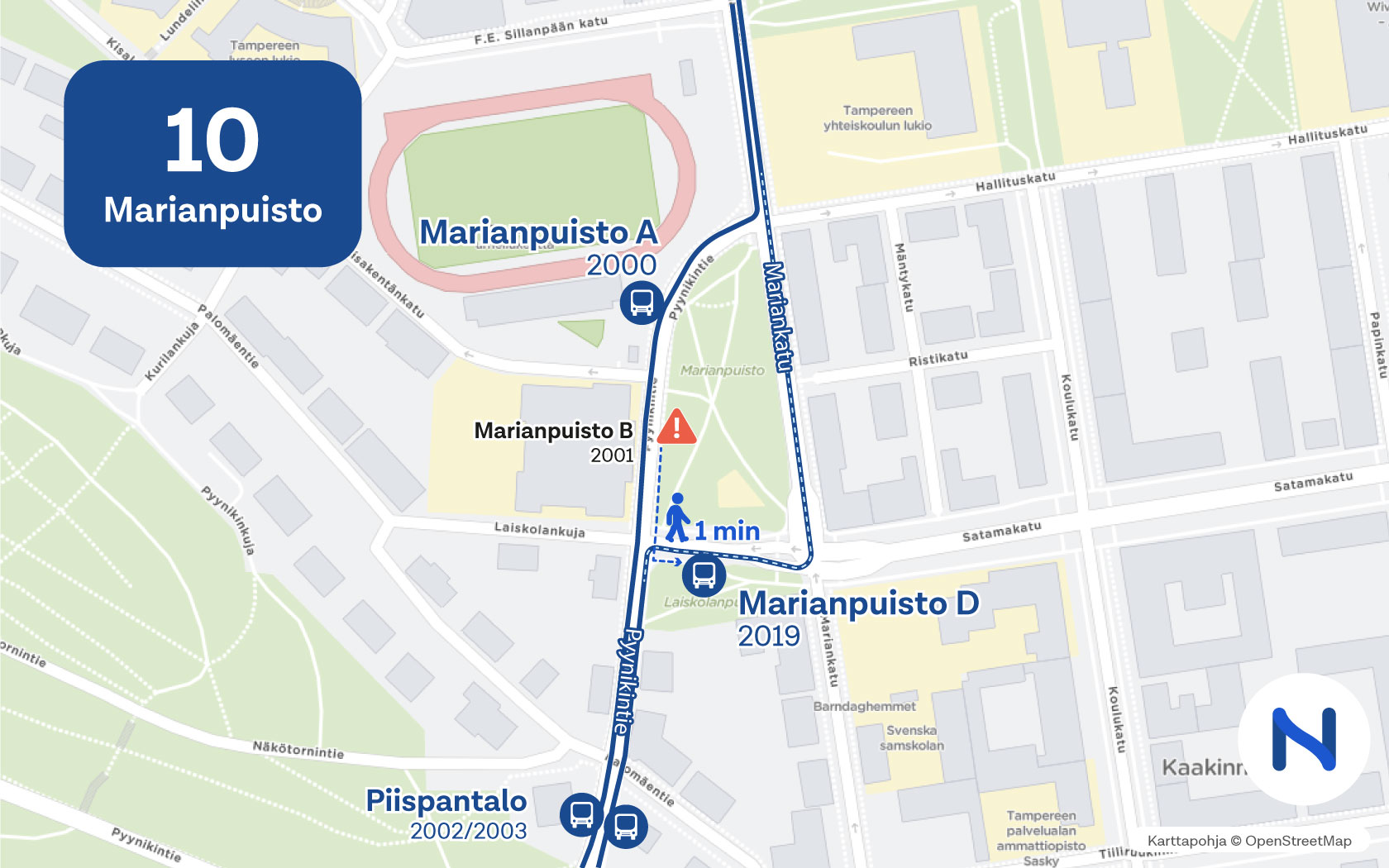 Marianpuisto sijaitsee Tampereella Pyynikin ja Kaakinmaan välissä.