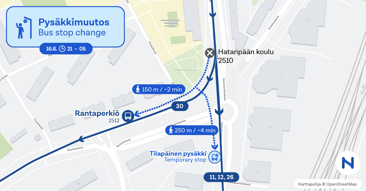 routes and stops on the map.