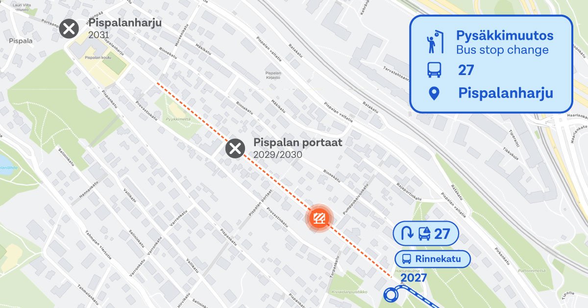 reitit ja pysäkit kartalta.