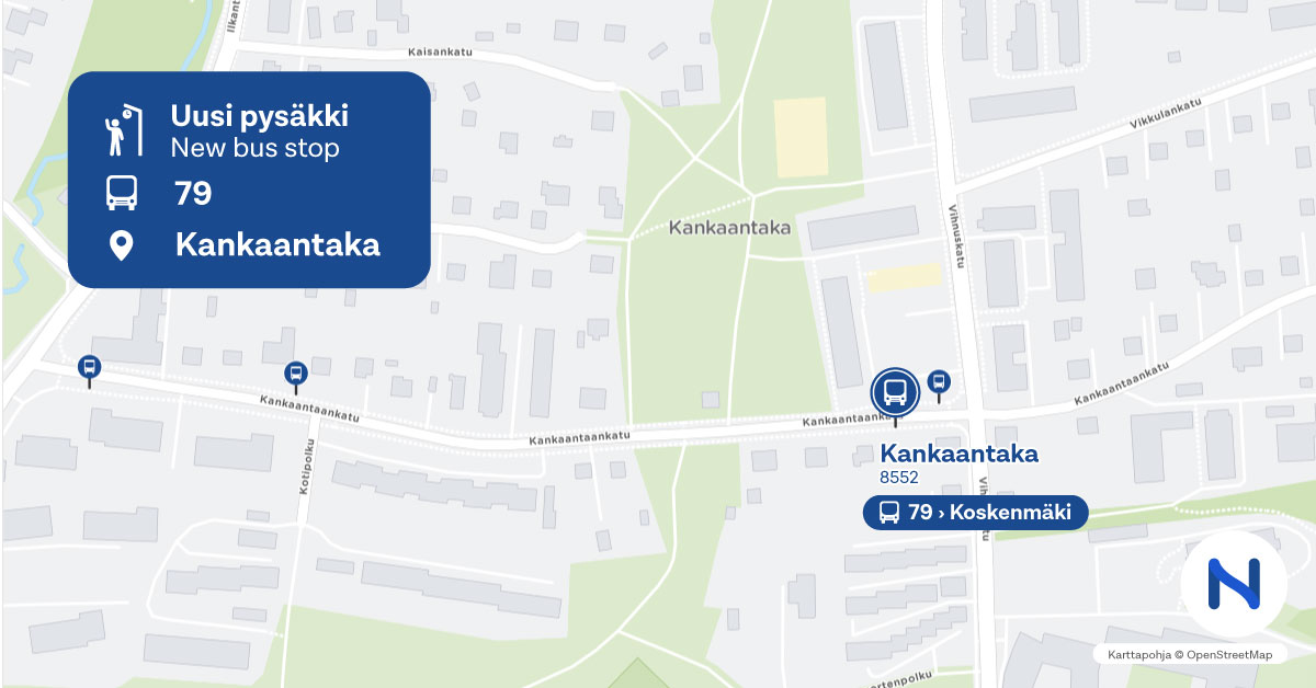 Pysäkki kartalla.